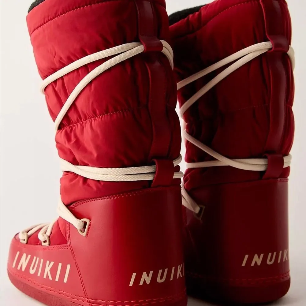 Inuikii Red Winter Boots with White Laces size 39
